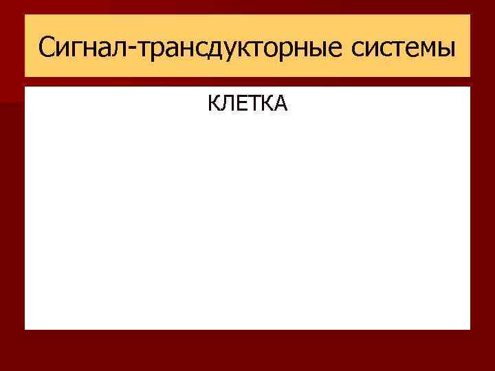 Сигнал-трансдукторные системы КЛЕТКА 