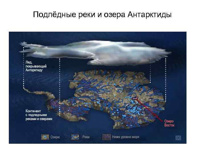 Подлёдные реки и озера Антарктиды 