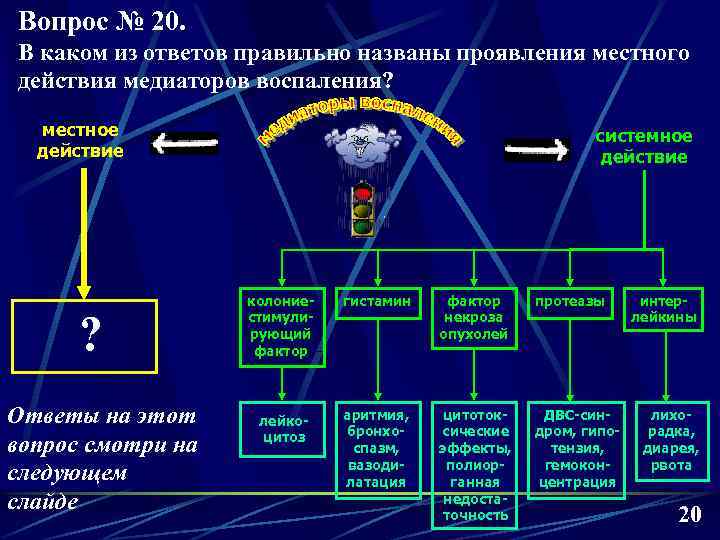 Вопрос № 20. В каком из ответов правильно названы проявления местного действия медиаторов воспаления?