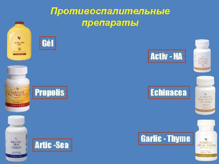 Противоспалительные препараты Gél Activ - HA Propolis Artic -Sea Echinacea Garlic - Thyme 