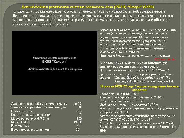 Дальнобойная реактивная система залпового огня (РСЗО) 