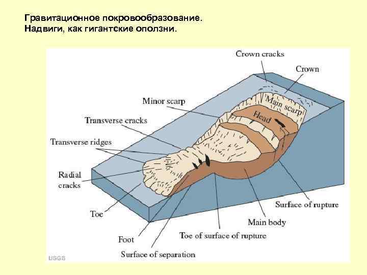 Гравитационное покровообразование. Надвиги, как гигантские оползни. 