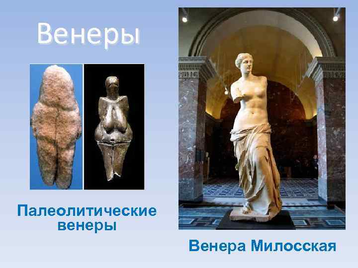 Венеры Палеолитические венеры Венера Милосская 