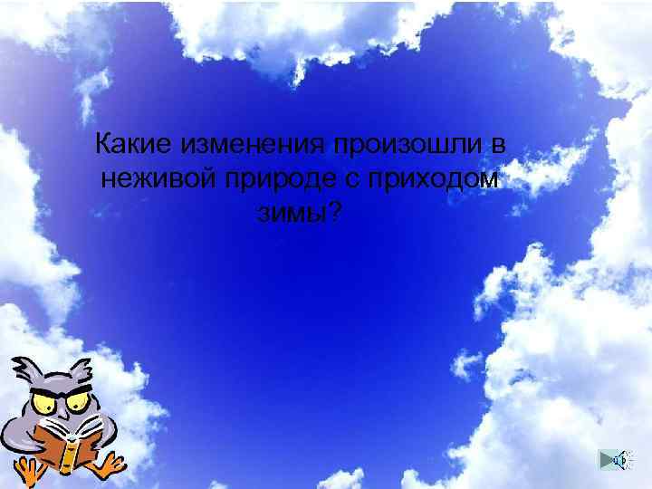 Какие изменения произошли в неживой природе с приходом зимы? 