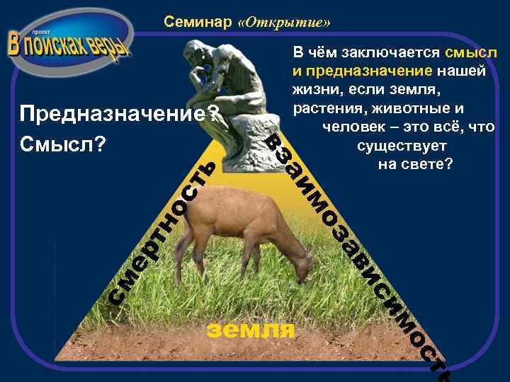 Семинар «Открытие» Предназначение? ть ос ер см земля ь ст о им ис ав