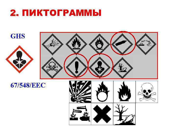 2. ПИКТОГРАММЫ GHS 67/548/EEC 