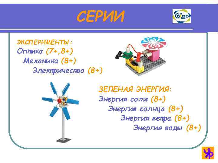 СЕРИИ ЭКСПЕРИМЕНТЫ: Оптика (7+, 8+) Механика (8+) Электричество (8+) ЗЕЛЕНАЯ ЭНЕРГИЯ: Энергия соли (8+)