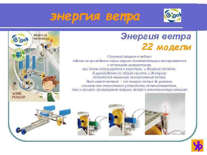 энергия ветра Энергия ветра 22 модели Основной акцент в наборе сделан на проведение серии