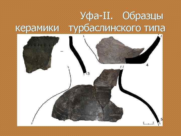 Уфа-II. Образцы керамики турбаслинского типа 
