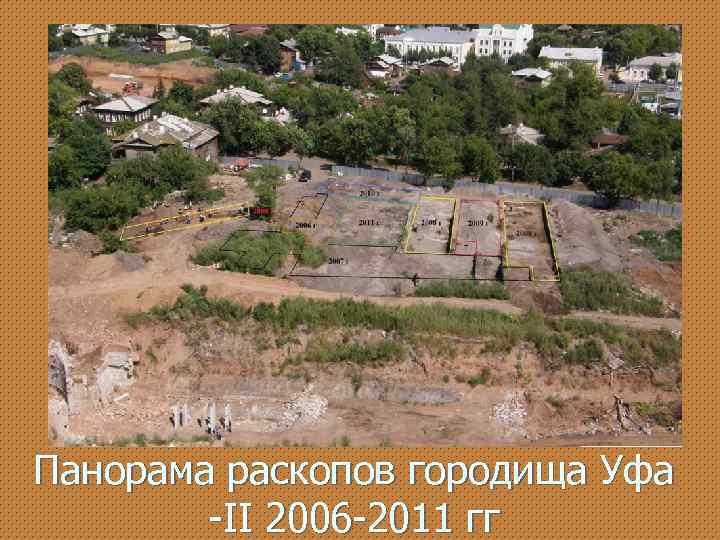 Панорама раскопов городища Уфа -II 2006 -2011 гг 