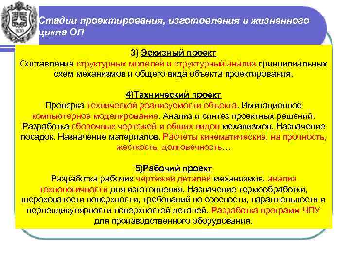 Стадии проектирования, изготовления и жизненного цикла ОП 3) Эскизный проект Составление структурных моделей и