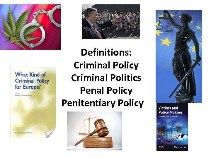 Definitions: Criminal Policy Criminal Politics Penal Policy Penitentiary Policy. 