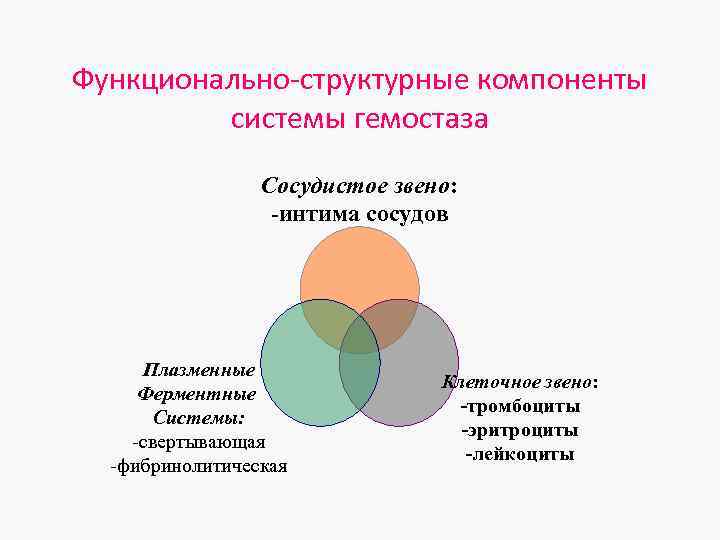 Структурные элементы системы. Структурно-функциональные компоненты гемостаза. Функционально структурные компоненты гемостаза. Функциональные компоненты. Структурные элементы системы гемостаза.