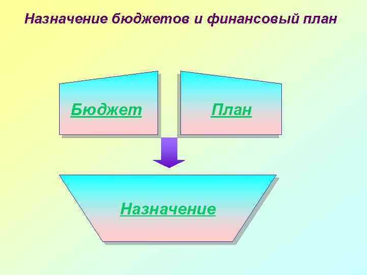 Назначение бюджетов и финансовый план Бюджет План Назначение 