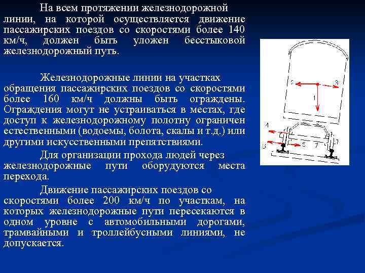 На всем протяжении железнодорожной линии, на которой осуществляется движение пассажирских поездов со скоростями более