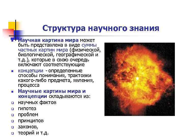 Структура научной картины мира