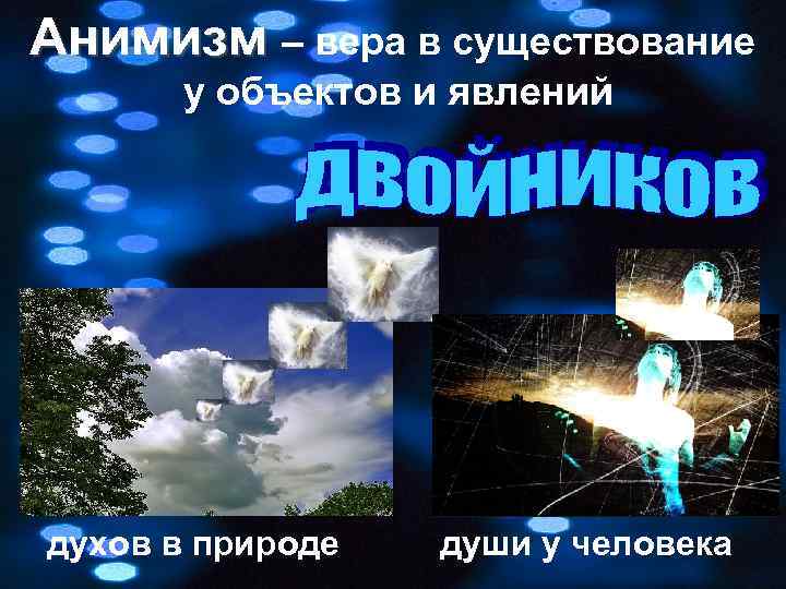 Анимизм – вера в существование у объектов и явлений духов в природе души у