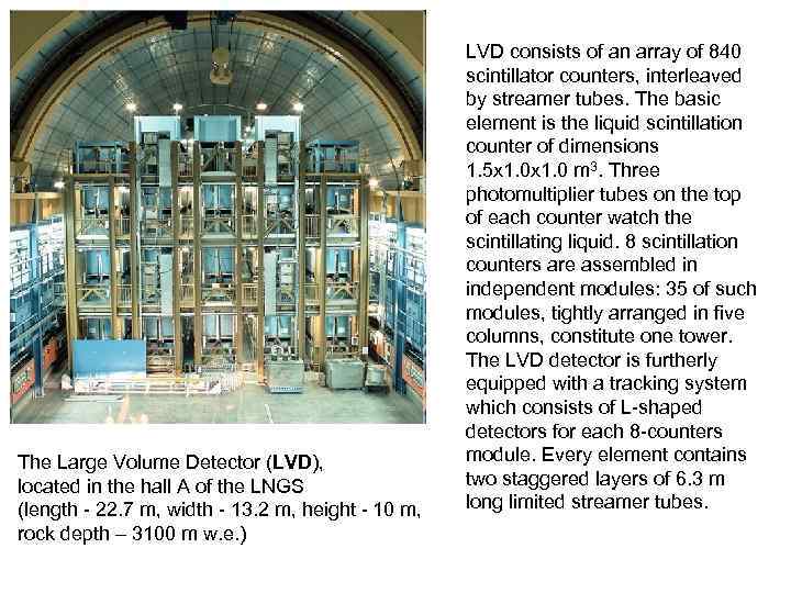 The Large Volume Detector (LVD), located in the hall A of the LNGS (length