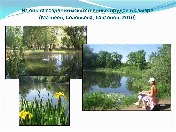 Из опыта создания искусственных прудов в Самаре (Матвеев, Соловьева, Саксонов, 2010) 