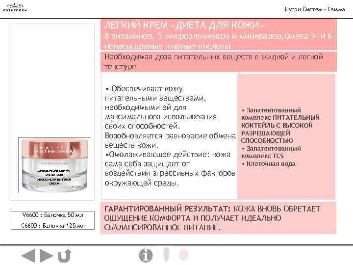 Нутри Систем · Гамма ЛЕГКИЙ КРЕМ «ДИЕТА ДЛЯ КОЖИ» 8 витаминов, 5 микроэлементов и