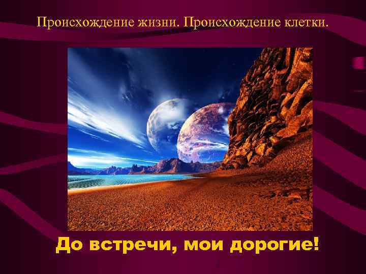 Происхождение жизни. Происхождение клетки. До встречи, мои дорогие! 