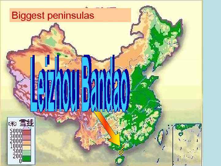 Biggest peninsulas 