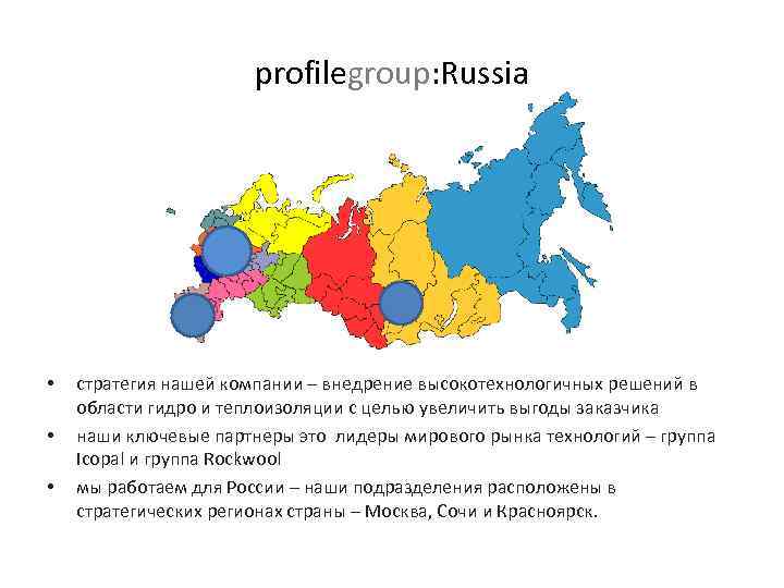profilegroup: Russia • • • стратегия нашей компании – внедрение высокотехнологичных решений в области