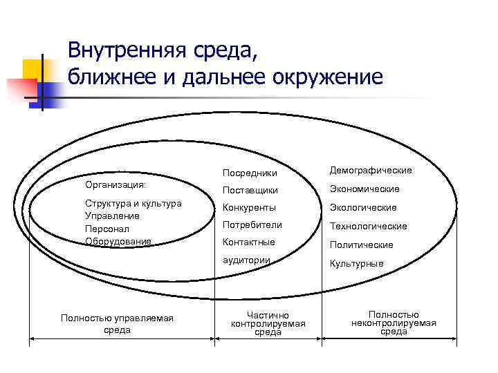 Дальнее окружение проекта включает