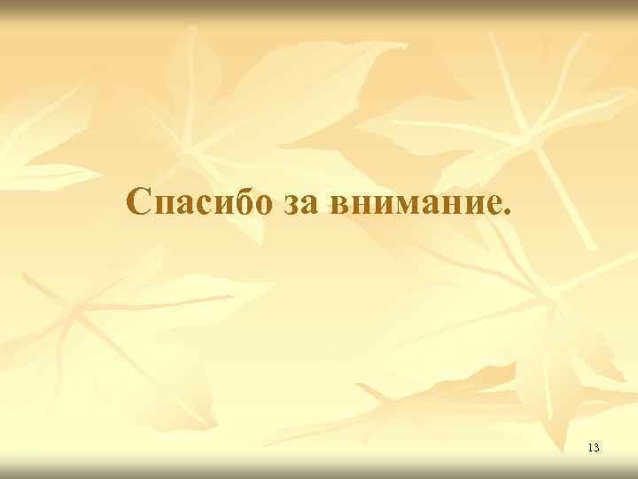 Спасибо за внимание. 13 