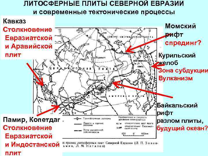 Карта литосферных плит евразии