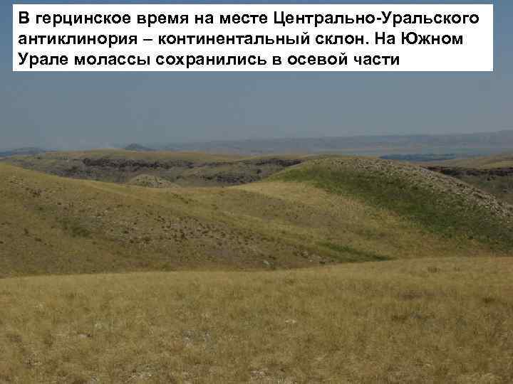 В герцинское время на месте Центрально-Уральского антиклинория – континентальный склон. На Южном Урале молассы