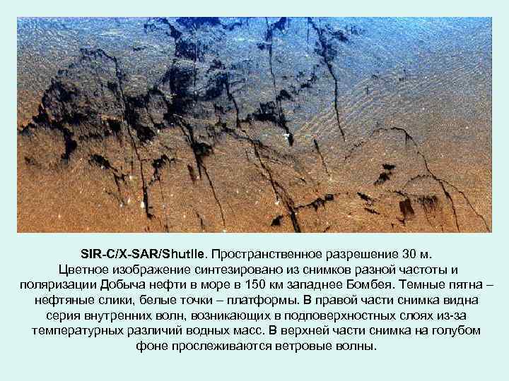 SIR-C/X-SAR/Shutlle. Пространственное разрешение 30 м. Цветное изображение синтезировано из снимков разной частоты и поляризации