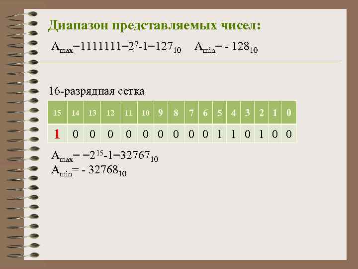 Укажите диапазон значений целых чисел если для их хранения используется 8 разрядная ячейка памяти