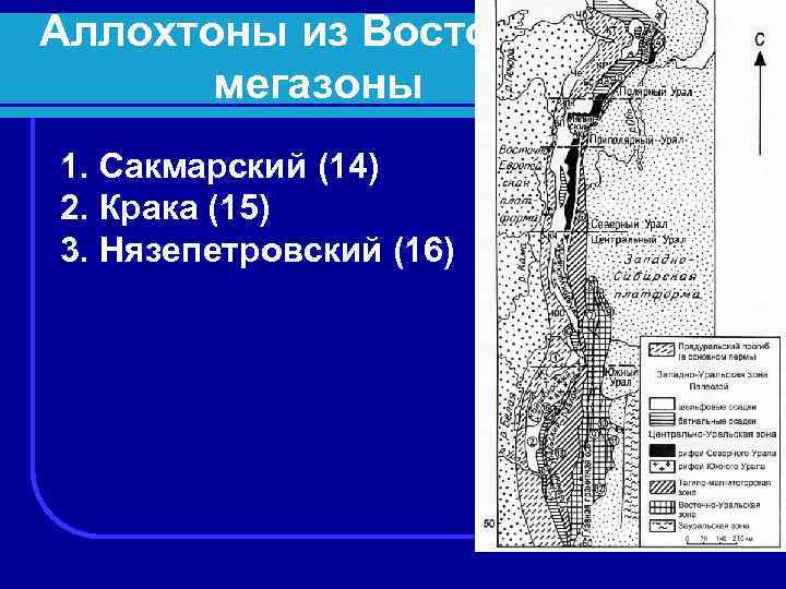 Схема урала. Аллохтон в геологии. Уральская герцинская складчатая система. Геология Сакмарской зоны. Восточная Мегазона Урала.