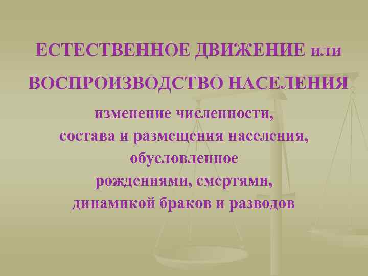 Естественное воспроизводство населения