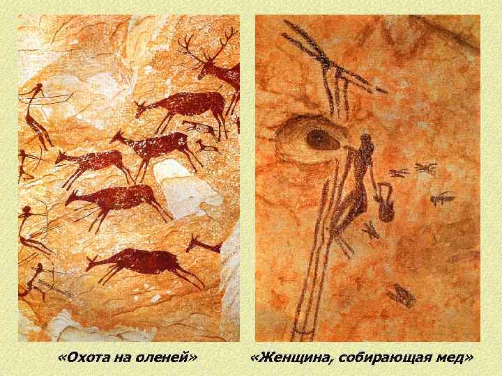  «Охота на оленей» «Женщина, собирающая мед» 