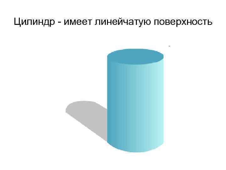 Цилиндр - имеет линейчатую поверхность 