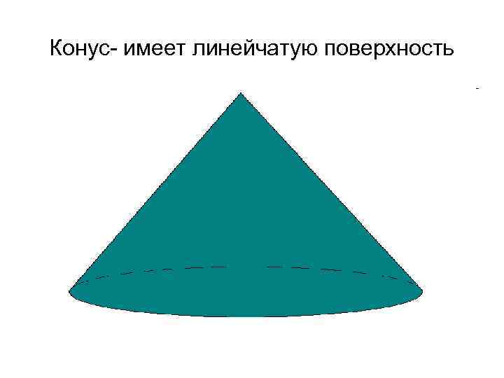 Конус- имеет линейчатую поверхность 