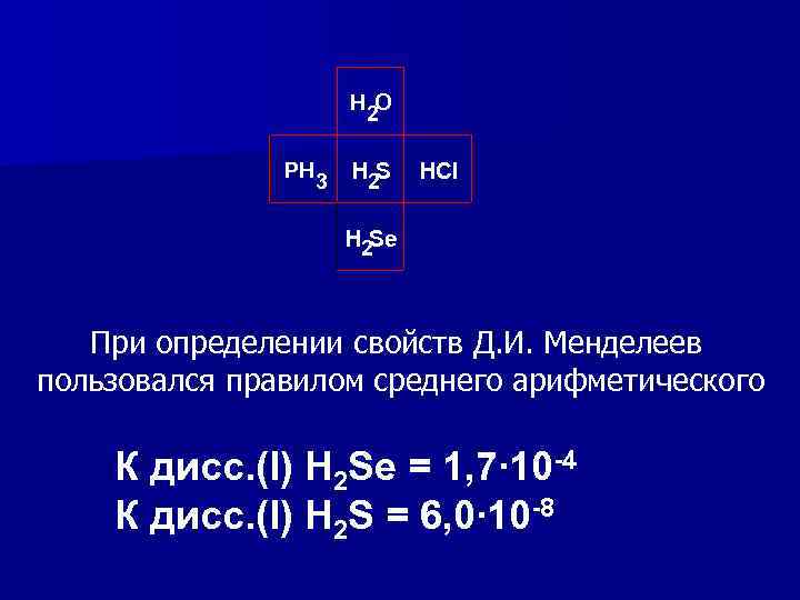 H 2 O PH 3 H 2 S HCl H 2 Se При определении