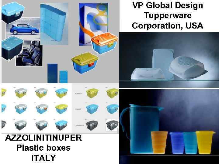 VP Global Design Tupperware Corporation, USA AZZOLINITINUPER Plastic boxes ITALY 