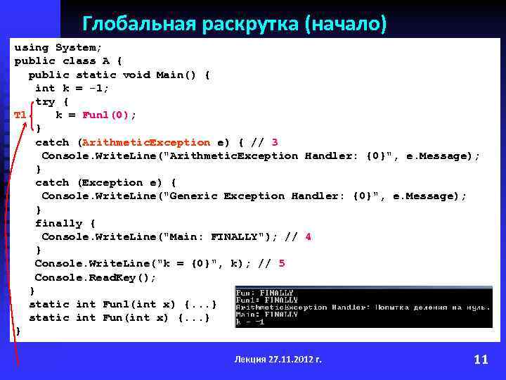 Глобальная раскрутка (начало) using System; public class A { public static void Main() {