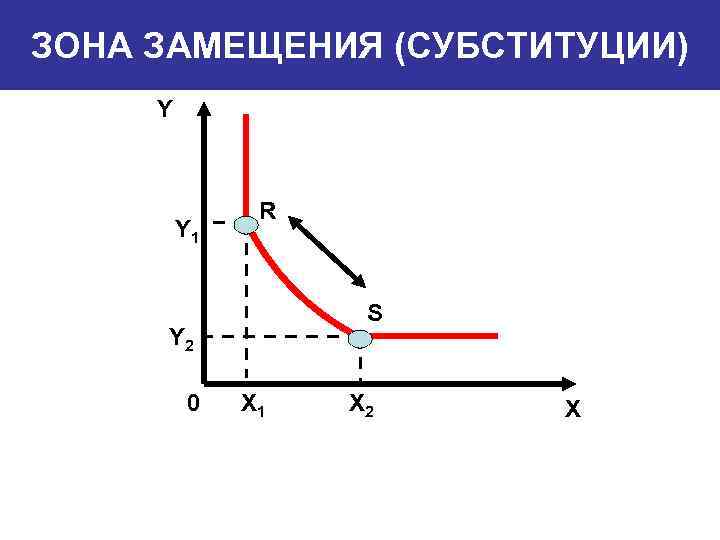 ЗОНА ЗАМЕЩЕНИЯ (СУБСТИТУЦИИ) Y Y 1 R S Y 2 0 X 1 X