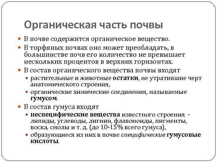 Как называется слой почвы содержащий органические соединения