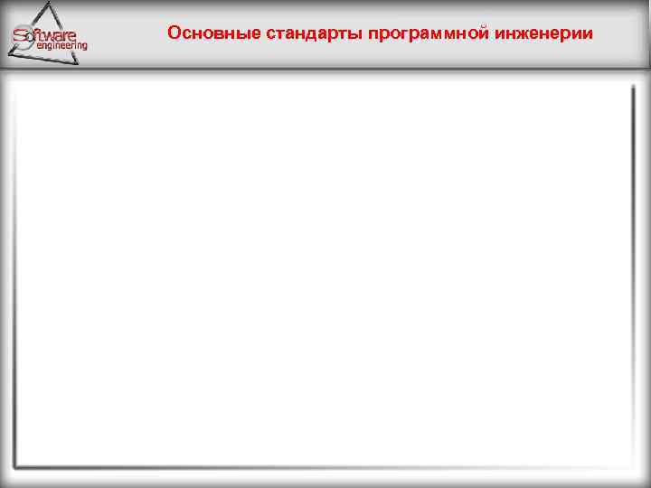 Основные стандарты программной инженерии 