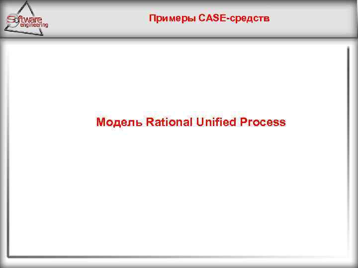 Примеры CASE средств Модель Rational Unified Process 
