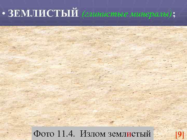  • ЗЕМЛИСТЫЙ (глинистые минералы); Фото 11. 4. Излом землистый [9] 