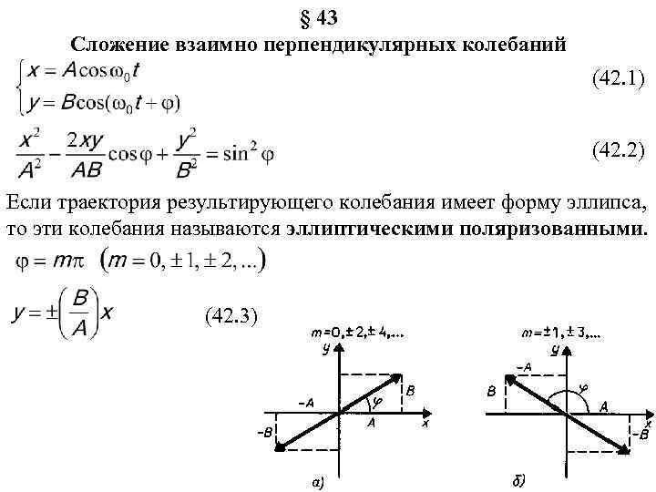 Взаимно перпендикулярные колебания