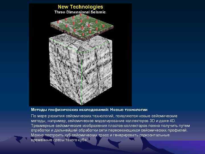 Методы геофизических исследований: Новые технологии По мере развития сейсмических технологий, появляются новые сейсмические методы,