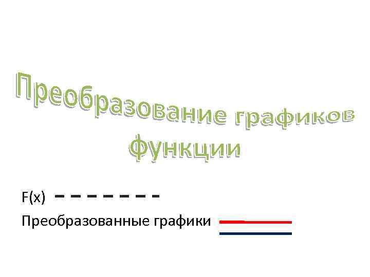 F(x) Преобразованные графики 