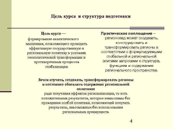 Цель курса и структура подготовки Цель курса — формирование аналитического мышления, позволяющего проводить эффективную